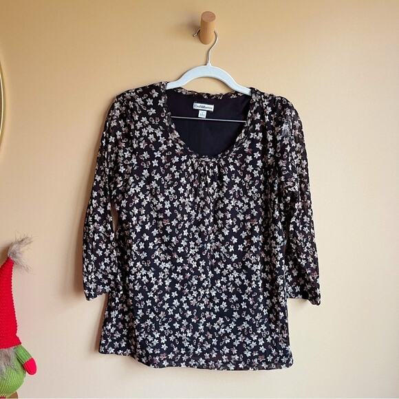 Croft & Barrow Flowy Floral Tunic Size Large - Picture 3 of 6